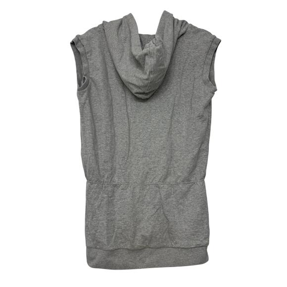 Torn Sleeveless Full Zip Hooded Gray Comfort Vest Jacket Womens Small - Picture 6 of 6